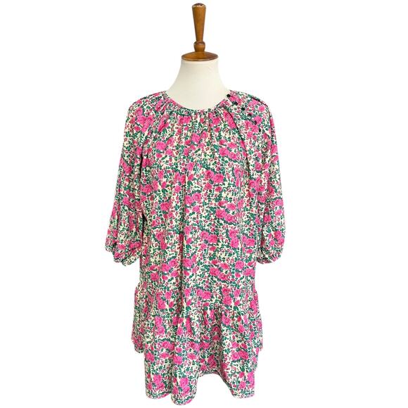 NWT Zara Goodnight Macaroon Floral Puff Sleeve Mini Dress Size Small - Picture 4 of 9